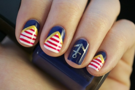 Navy nail art - StyleCoolture2