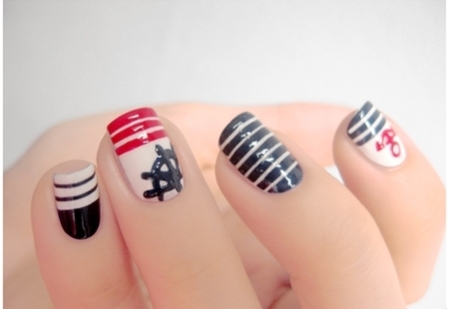 Navy nail art - StyleCoolture4