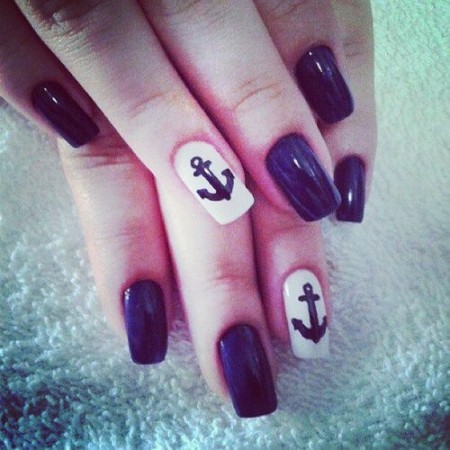 Navy nail art - StyleCoolture5